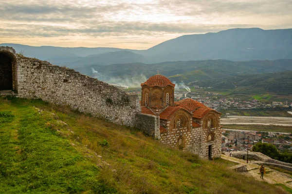 Berat Albania Cerkiew Trójcy Świętej Zamku Berata Lista Światowego Dziedzictwa — Zdjęcie stockowe