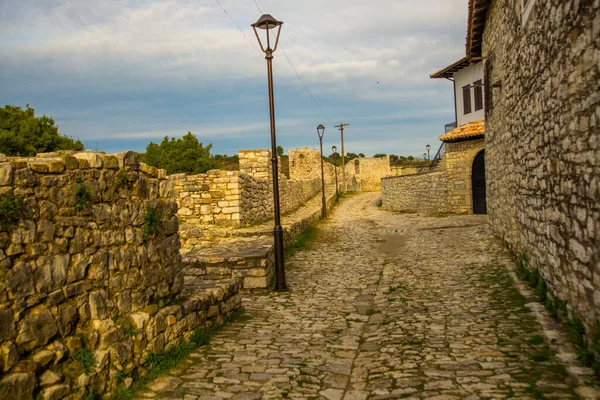 Berat Albania Paesaggio Con Vista Sull Antico Castello Berat Sulle — Foto Stock