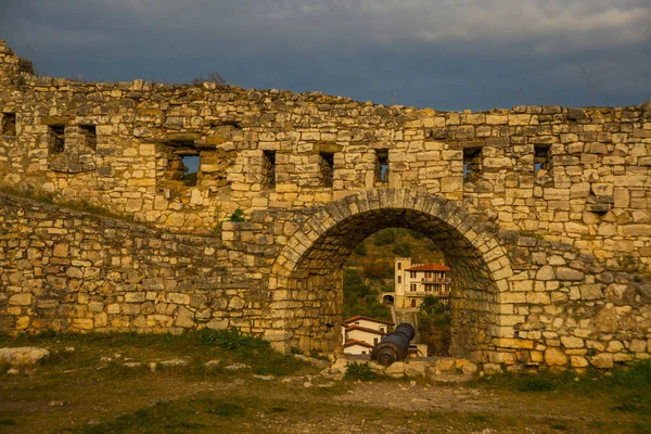 Berat Albania Cannone Alle Mura Della Fortezza Castello Berat Patrimonio — Foto Stock