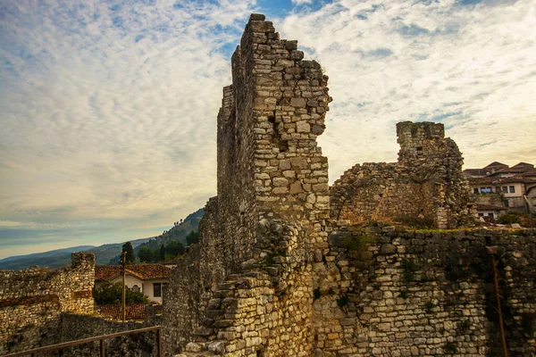 Berat Albania Vista Panorámica Del Antiguo Castillo Berat Patrimonio Humanidad —  Fotos de Stock