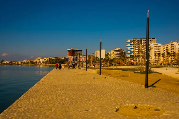 Vlora Vlore Albania Vacker Strandpromenad Staden Vlora — Stockfoto