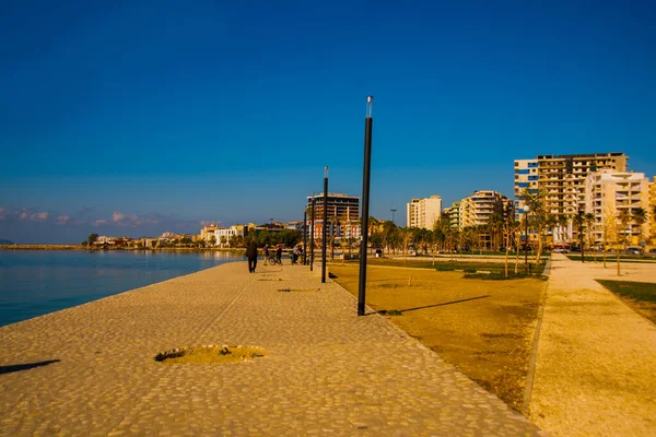 Vlora Vlore Albania Krásná Nová Promenáda Městě Vlora — Stock fotografie