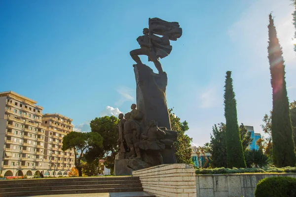 Vlora Vlore Albania Bağımsızlık Anıtı Arnavutluk Bağımsızlık Bildirgesi Adanmış Anıt — Stok fotoğraf