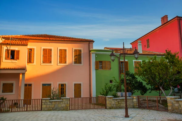 Vlora Vlore Albania Beautiful Multi Colored Facades Old Buildings Historical — Stock Photo, Image