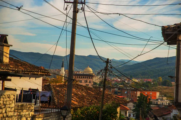 Berat Albania Ovanifrån Ett Gammalt Hus Mangalem Distriktet Berat Världsarv — Stockfoto