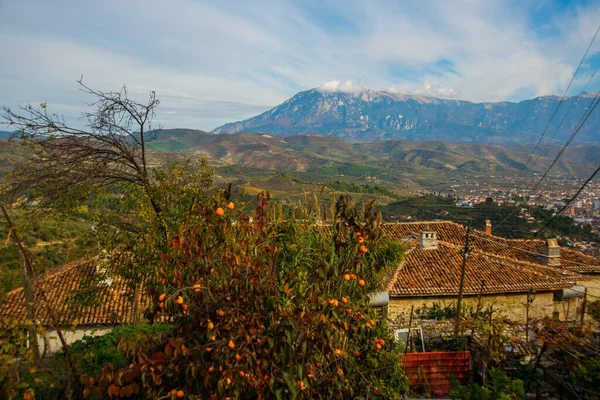 Berat Albania アルバニア ベラットの山の景色を望む美しい風景 — ストック写真