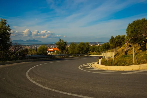 Vlora Vlore Albania Paved Road Goes Serpentine View City Vlora — Stock Photo, Image