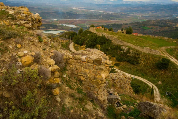 Kanine Albania Krásný Pohled Shora Starých Hradeb Hradu Kanina Vlore — Stock fotografie