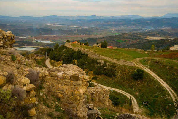 Kanine Albanien Vacker Ovanifrån Från Gamla Fästningsmurarna Kanina Slott Vlore — Stockfoto