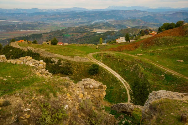 Kanine Albania Paisaje Ruina Kanine Castillo Montaña Región Vlore Albania — Foto de Stock