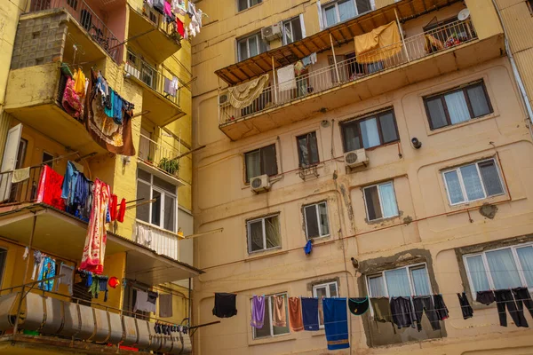 Batumi Georgia Old Houses Balconies Clothes Dried View City Batumi — Stock Photo, Image