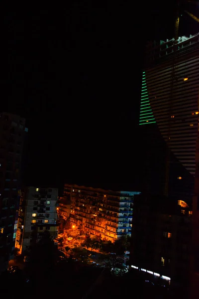 Batumi Georgia Paisaje Nocturno Con Rascacielos Ciudad Batumi Vista Ciudad —  Fotos de Stock