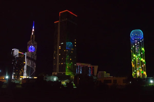 Batumi Georgia Technologische Universiteit Batumi Porta Toren Alfabet Toren Verlichting — Stockfoto