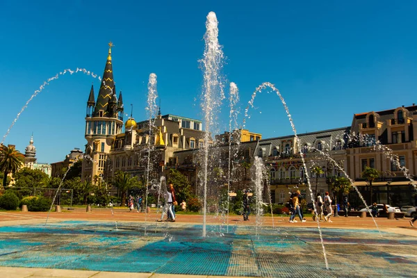 Batumi Georgia Torre Del Reloj Astronómico Plaza Europa Ciudad Batumi — Foto de Stock