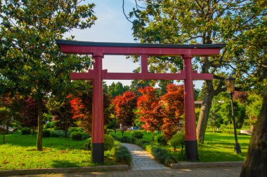 BATUMI, GEORGIA: resim parkında Çin tarzı kapı. Batumi, Gürcistan 'ın Adjara bölgesi.