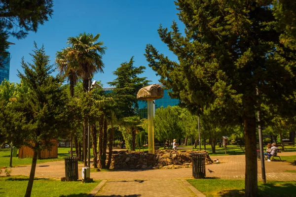 Batumi Georgia Fontana Pietra Sull Acqua Nel Maggio Parco Batumi — Foto Stock