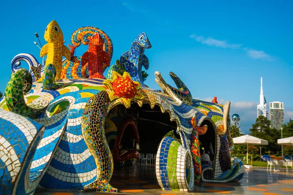 Batumi Georgia Monument Mosaic Octopus Seafront Promenade Fantasy Cafe Batumi — Stock Photo, Image