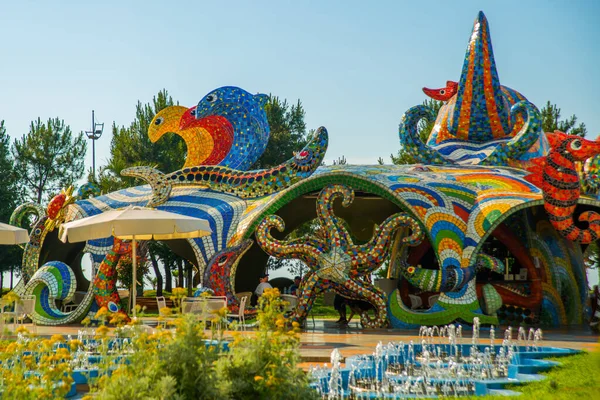 Batumi Georgia Monumento Mosaico Pulpo Paseo Marítimo Fue Fantasy Café — Foto de Stock