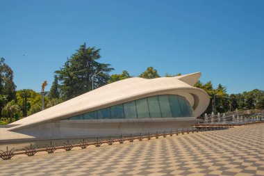BATUMI, GEORGIA: Georgia Adjara bölgesindeki Batumi Bulvarı 'nda yunus formunda düğün sarayı.