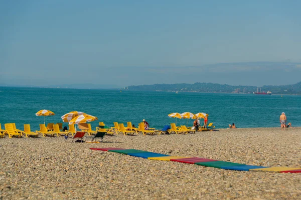 Batumi Georgien Schöne Aussicht Auf Den Strand Und Das Schwarze — Stockfoto