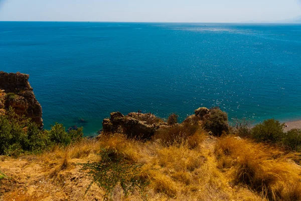 Ανταλια Τουρκια Όμορφο Τοπίο Από Τον Γκρεμό Μέχρι Μεσόγειο Θάλασσα — Φωτογραφία Αρχείου