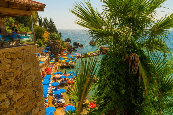 Antalya Türkei Schöner Mermerli Strand Mit Klarem Blauem Wasser Der — Stockfoto