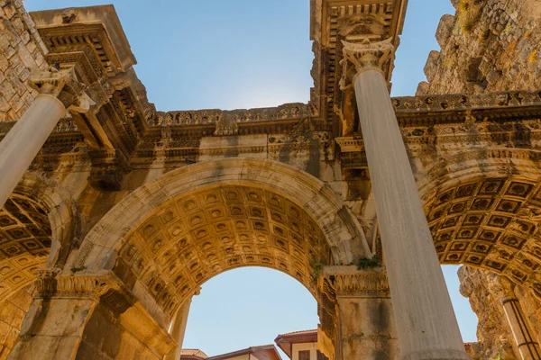 Adrian Gate Hallották Már Márvány Mészkő Ókori Építése Antalya Törökország — Stock Fotó