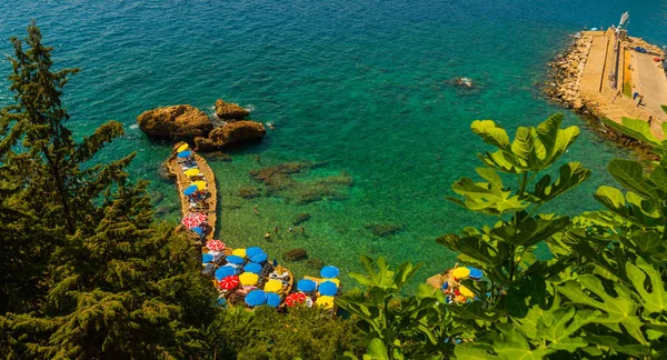 Antalya Türkei Schöner Mermerli Strand Mit Klarem Blauem Wasser Der — Stockfoto