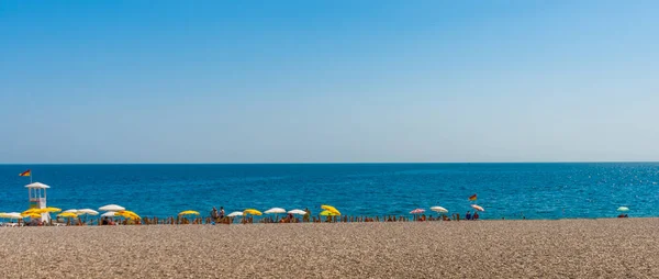 Antalya Türkei Schöner Strand Von Konyaalti Und Das Mittelmeer Sonnigen — Stockfoto