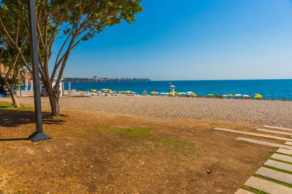 Antalya Türkei Schöner Strand Von Konyaalti Und Das Mittelmeer Sonnigen — Stockfoto