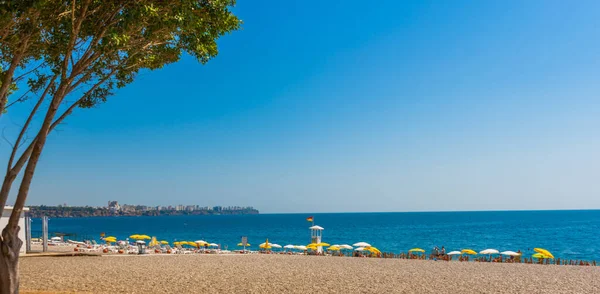 Antalya Türkei Schöner Strand Von Konyaalti Und Das Mittelmeer Sonnigen — Stockfoto