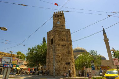 ANTALYA, TURKEY: Antalya Türkiye kalesinden saat kulesi.