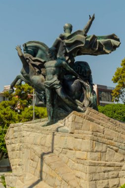 ANTALYA, TURKEY: Antalya şehir merkezinde Mustafa Kemal Atatürk anıtı. Türkiye Cumhuriyeti 'nin kurucusunun Antalya boyunca birçok anıtı var..