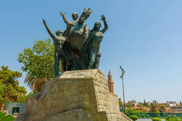Antalya Turkey Статуя Мустафи Кемаля Ататюрка Анталії Засновник Турецької Республіки — стокове фото