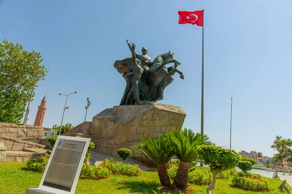 Patung Mustafa Kemal Ataturk Antalya Pendiri Republik Turki Memiliki Banyak — Stok Foto