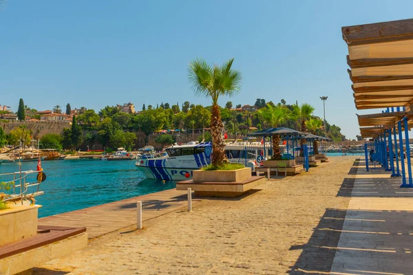 Antalya Turkey Old Harbor Antalya Port Ships Boats Sunny Summer — Stock Photo, Image