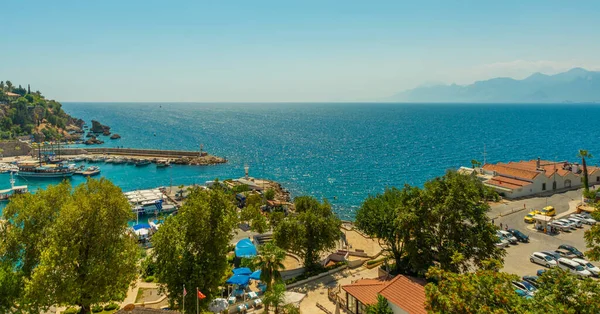 Antalya Turquía Vista Superior Del Antiguo Puerto Antalya Puerto Con — Foto de Stock