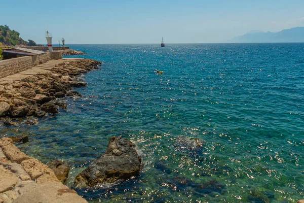 Antalya Turquía Barco Entrega Turistas Desde Puerto Antalya Para Viaje — Foto de Stock