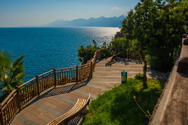 Antalya Turkey Beautiful Sunny Public City Ataturk Park Antalya Horizontal — Stock Photo, Image