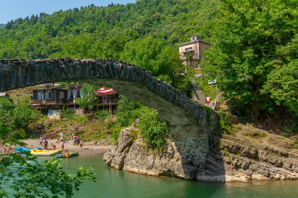 Batumi Georgia Hermoso Puente Arco Piedra Reina Tamara Cerca Del —  Fotos de Stock