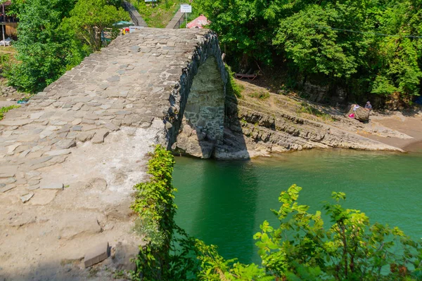 Batumi Georgia Hermoso Puente Arco Piedra Reina Tamara Cerca Del — Foto de Stock