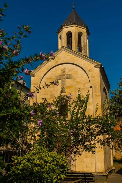 Kobuleti Georgien Schöne Orthodoxe Marienkirche Einem Sonnigen Sommertag Vor Blauem — Stockfoto
