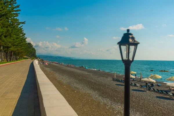 Kobuleti Georgien Landschaft Mit Blick Auf Die Strandpromenade Schwarzen Meer — Stockfoto