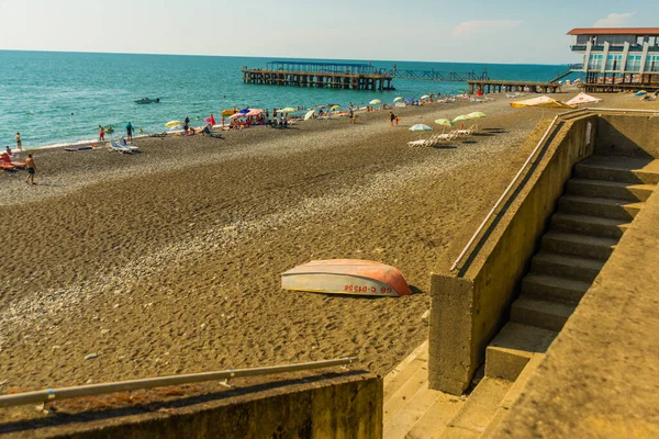 Kobuleti Georgien Landschaft Mit Blick Auf Die Strandpromenade Schwarzen Meer — Stockfoto