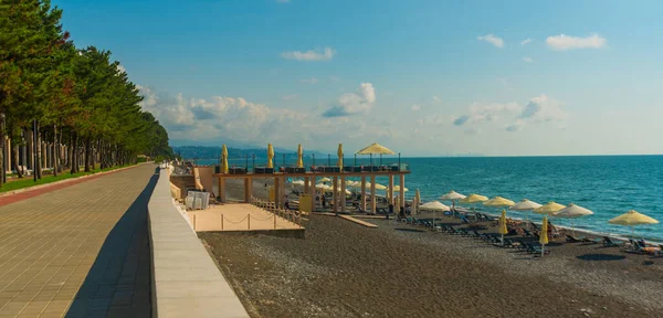 Kobuleti Georgia Landscape View Promenade Beach Black Sea Sunny Summer — Stock Photo, Image