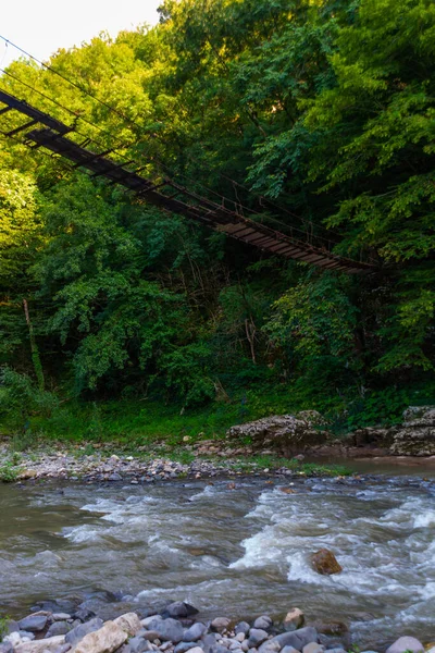 Kutaisi Imereti Georgia Schöne Landschaft Mit Schlucht Und Zerstörter Brücke — Stockfoto