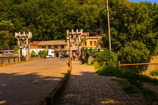 Kutaisi Georgia Veduta Del Fiume Rioni Del Ponte Delle Catene — Foto Stock