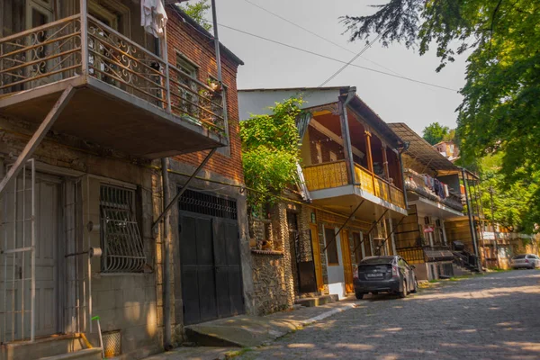 Kutaisi Georgien Traditionella Georgiska Hus Gatan Den Gamla Stadsdelen Kutaisi — Stockfoto