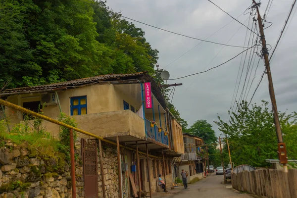 Kutaisi Georgia Casas Tradicionais Georgianas Rua Antigo Distrito Kutaisi — Fotografia de Stock