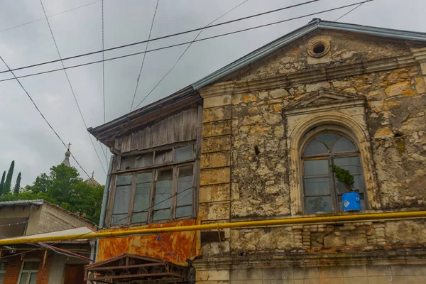 Kutaisi Georgie Maisons Traditionnelles Géorgiennes Dans Rue Dans Vieux Quartier — Photo